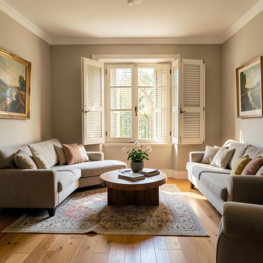 Salón reformado con suelo de madera y luz natural